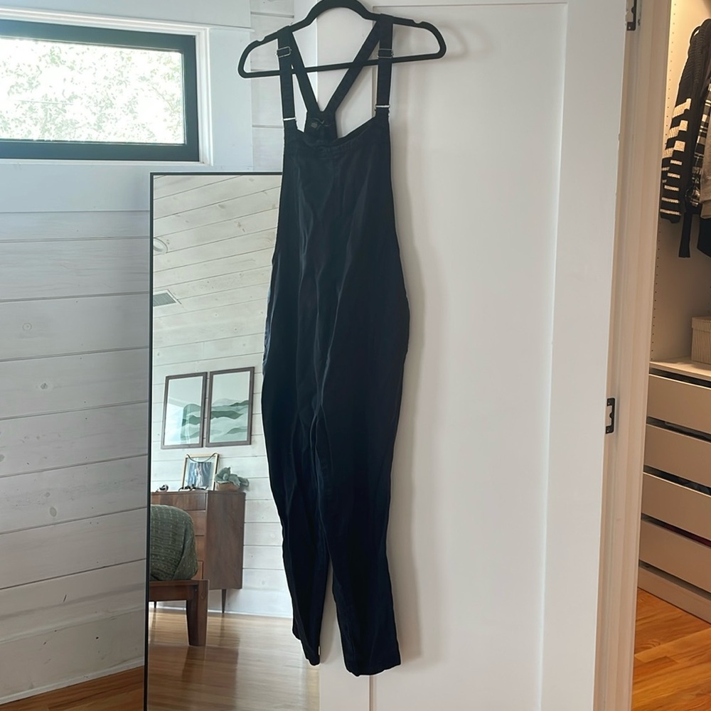 Black maternity overalls